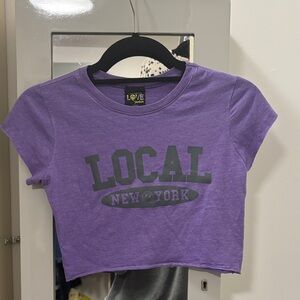 Love J Purple Crop Tee